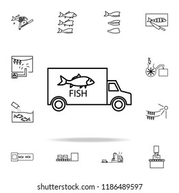 car carrying fish icon. fish production icons universal set for web and mobile