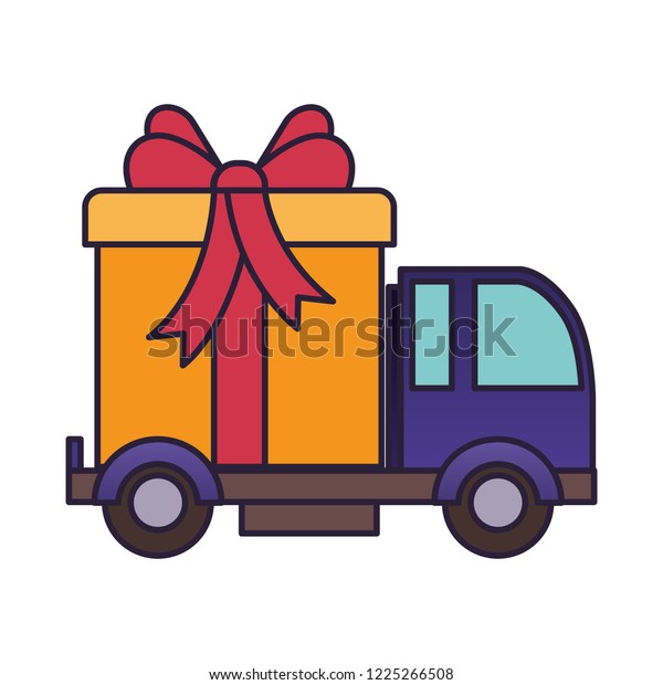 car carrying gift box\
isolated icon