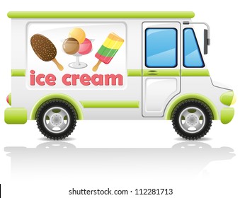 car carrying ice cream vector illustration isolated on white background