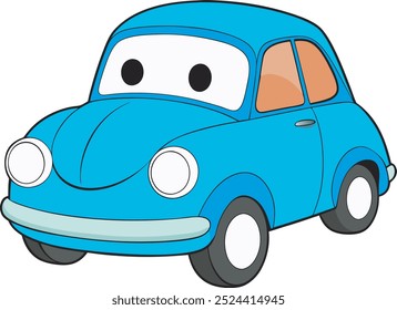 car Cartoon Funny Art Illustration Eps