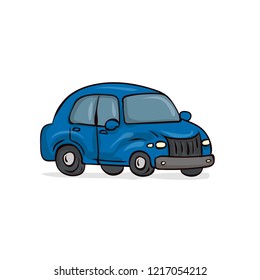 Car. Cartoon hand drawn vector illustration.