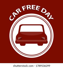 Car cartoon - icon on red background - vector. Banner. Poster. Day Free car
