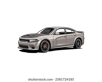 car cartoon illustartion for t shirt