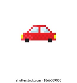 Car cartoon. Car pixel art. Vector picture.