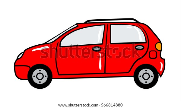 Car cartoon sticker in\
retro style on white background, vector illustration for travel\
theme.
