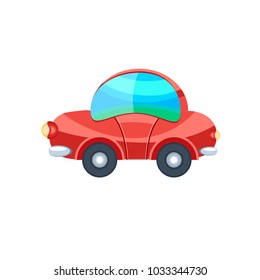 Car cartoon style, front  view. Flat design. Vector illustration