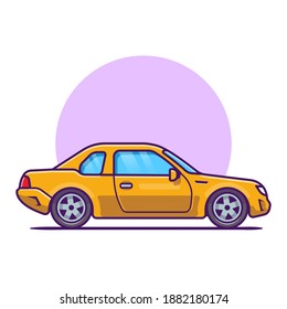 Ilustración del icono del vector de dibujos animados de coches. Icono de transporte de vehículos Concepto Vector Premium aislado. Estilo de dibujo plano