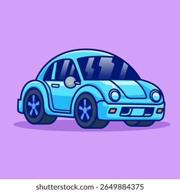 Car Cartoon Vector Icon Illustration. Vehicle Transportation Icon Concept Isolated Premium Vector. Flat Cartoon Style