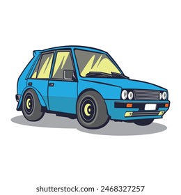 Car cartoon vector illustration flat design style