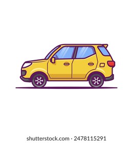 Eine Auto-Cartoon-Vektorillustration - isoliert auf einem weißen Hintergrund.