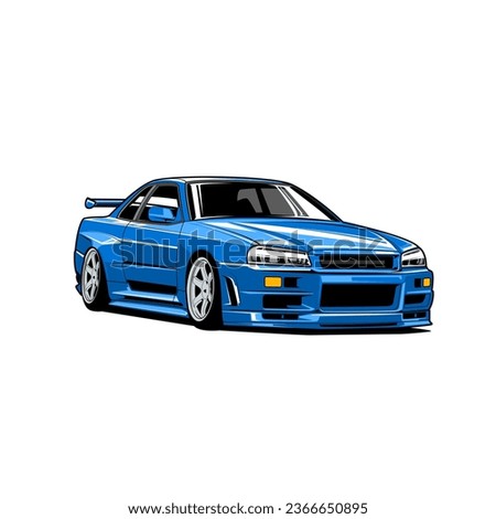 car cartoon vector skyline gtr jdm car