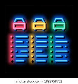 Car Catalog neon light sign vector. Glowing bright icon Car Catalog isometric sign. transparent symbol illustration