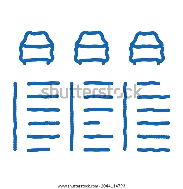 Car\
Catalog sketch icon vector. Hand drawn blue doodle line art Car\
Catalog isometric sign. isolated symbol\
illustration