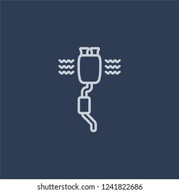 car catalytic converter icon. car catalytic converter linear design concept from Car parts collection. Simple element vector illustration on dark blue background.