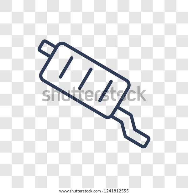 car catalytic converter icon. Trendy linear\
car catalytic converter logo concept on transparent background from\
car parts collection