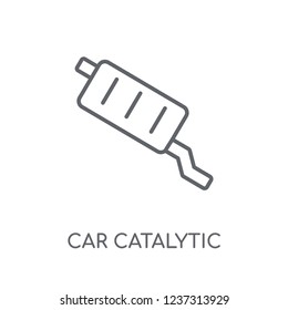 car catalytic converter linear icon. Modern outline car catalytic converter logo concept on white background from car parts collection. Suitable for use on web apps, mobile apps and print media.