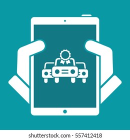 Car certificate concept - Vector icon
