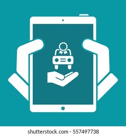 Car certificate concept - Vector icon