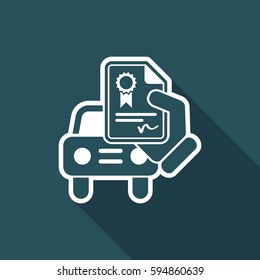Car certificate icon