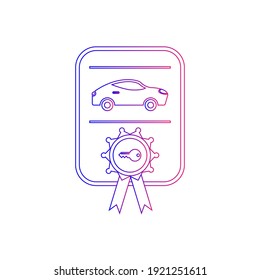 Car certified, card license, car guarantee, buying receipt, car loan icon with vector illustration and flat style design. 