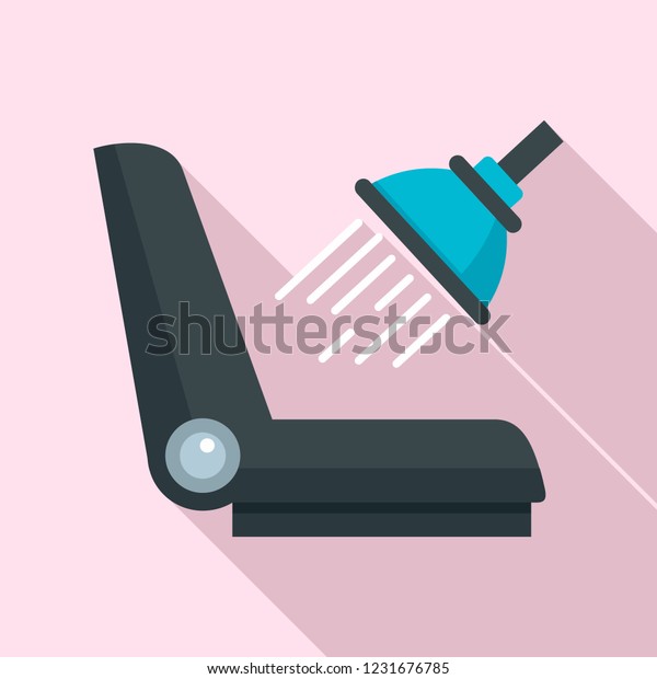 Car chair cleaning icon. Flat\
illustration of car chair cleaning vector icon for web\
design