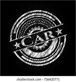 Car chalk emblem written on a blackboard