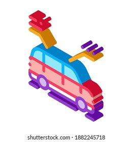 vector de icono de características del coche. signo de características isométricas del coche. ilustración de símbolo aislado de color