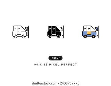 Car Charge Icon. Electric EV Car Station Pictogram Graphic Illustration. Isolated Simple Line Icon For Infographic, App and Web Button.