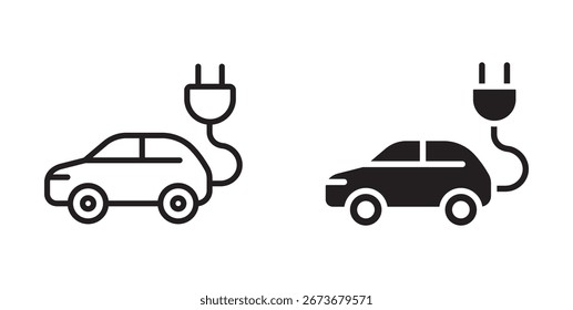 Autoladung Stecker Symbol Vektor, Auto Ladepunkt Symbol . Elektrisches Steckersymbol.