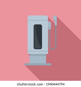 Icono de la estación de carga del coche. Ilustración plana del icono vectorial de la estación de carga del automóvil para el diseño web