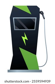 Car charger icon. Electromobile charging station, alternative fuel. Ev electric, clean energy of the future. Vector illustration in flat style, modern design