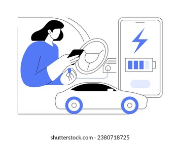 Car charger isolated cartoon vector illustrations. Person charges his smartphone in the car, mobile technology, automotive accessories for gadgets, device battery condition vector cartoon.