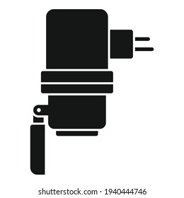 Icono de enchufe del cargador de coche. Ilustración simple del icono vectorial del enchufe del cargador de coche para el diseño web aislado en fondo blanco