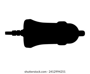 Car charger silhouette vector art white background