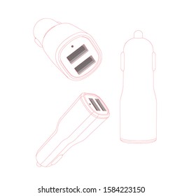 Car Charger Slickscreen All Angel Black And White