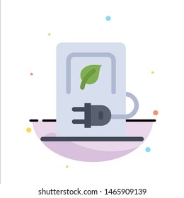Car, Charging, Electric, Stations, Vehicle Abstract Flat Color Icon Template. Vector Icon Template background