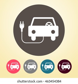 Car Charging Icon in round shape.