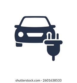 Car charging icon. Solid glyph series icon