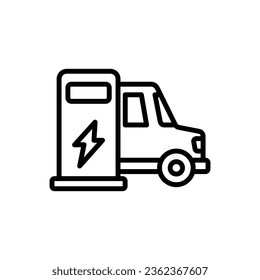 Ilustración del vector de iconos de contorno de carga de coche 