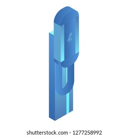 Car charging station icon. Isometric of car charging station vector icon for web design isolated on white background