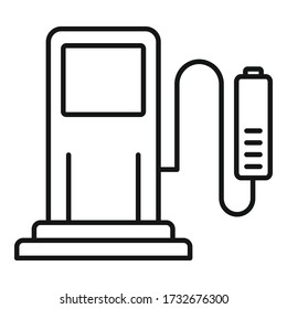 Car charging station icon. Outline car charging station vector icon for web design isolated on white background