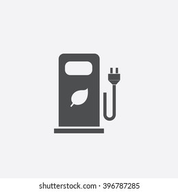 Car Charging Station Icon Vector. 