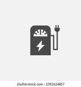 Car charging station vector icon