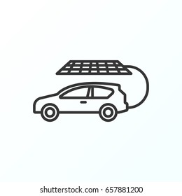 Car charging sun icon illustration isolated vector sign symbol