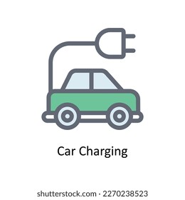 Vector de carga de coche   rellene los iconos de esquema. Material gráfico simple