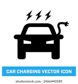 Icono de Vector de carga de coche. Letrero para vehículos eléctricos.