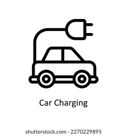 Car Charging Vector  Outline Icons. Simple stock illustration stock