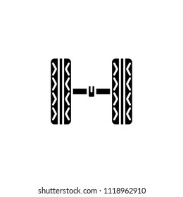 Car chassis black icon concept. Car chassis flat  vector symbol, sign, illustration.