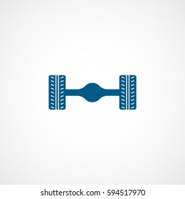 Car Chassis Blue Flat Icon On White Background