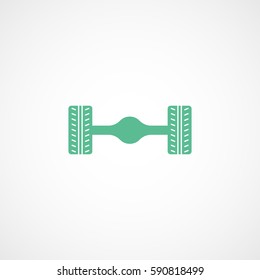 Car Chassis Green Flat Icon On White Background